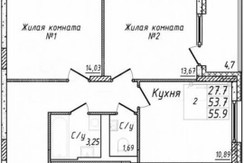 2-к. квартира, 58 м², 4/18 эт.