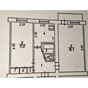 2-к. квартира, 42,9 м², 4/5 эт.