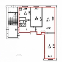 3-к. квартира, 59,5 м², 1/5 эт.